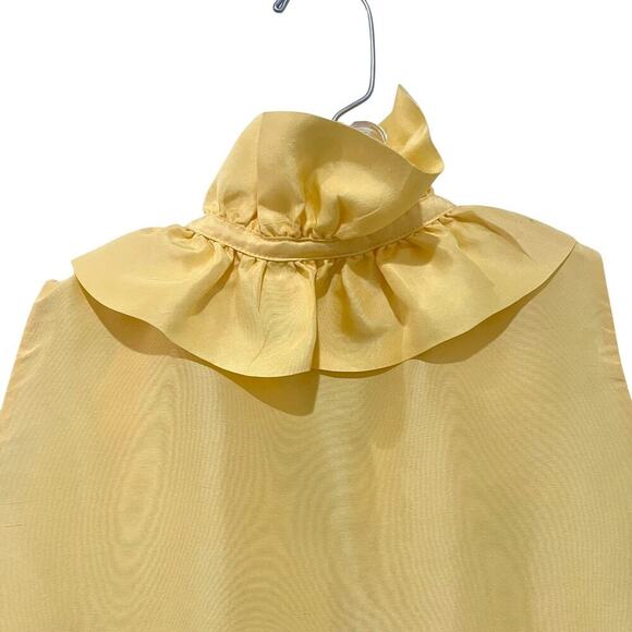 Kate Spade Yellow 100% Silk Sleeveless Top Blouse Ruffle Neck size 2 - Picture 6 of 11